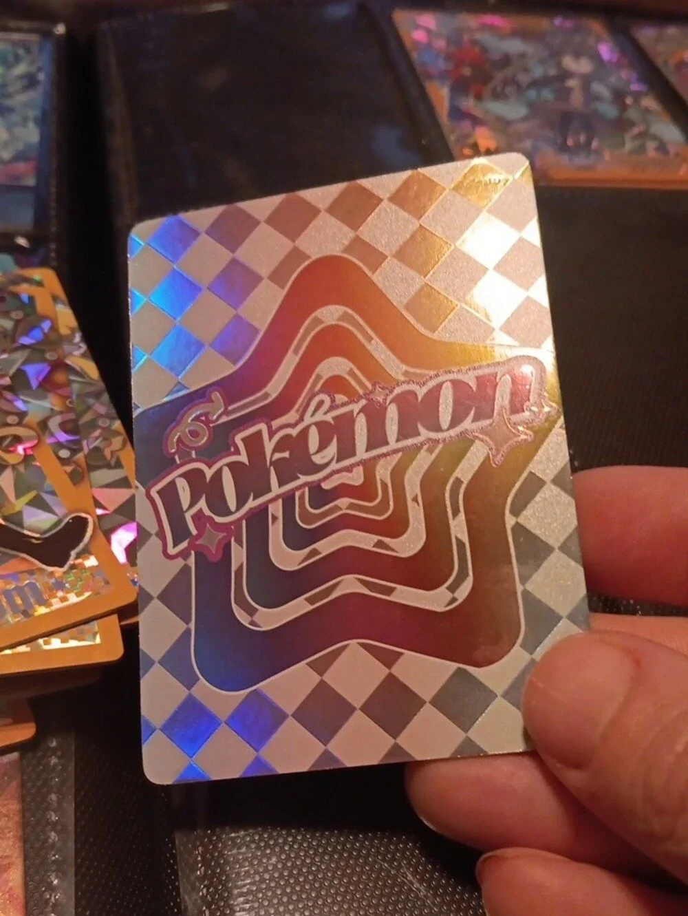 Pokemon Gold Holo Rotom Trainer Card with Rainbow Prism